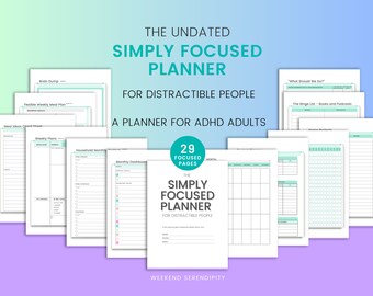 Simply Focused Planner | Made for ADHD Adults | Undated | PDF | Instant Download