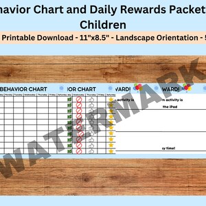 Behavior Chart and Rewards Packet for Children - Printable Worksheet ...