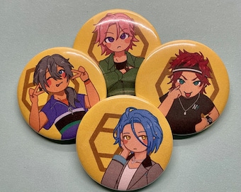 Handmade Crazy:B Character Pins (32mm)