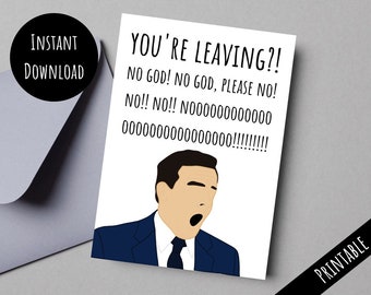 Druckbare Abschiedskarte vom Büro, Happy Retirement Coworker Going Away Card, Lustiges College-Umzug, Leaving HomGift, Digitaler Download PDF JPG