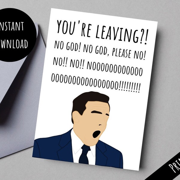 Printable The Office Goodbye Card, Happy Retirement Coworker Going Away Card, Funny College Moving Leaving HomGift, Digital Download PDF JPG
