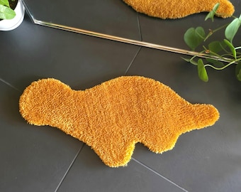 Handmade Dino Nugget Tufted Rug, Dino Chicken Nuggies Trendy Home Decor, Funny Millennial Food Rug Art, Unique Gifts Custom Orders Available