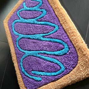 Handmade Berry Toaster Tart Rug, Cute Nostalgic Trendy Retro Home Decor, Funny Snack Cake Food Rug Art, Unique Gifts Custom Orders Available image 2