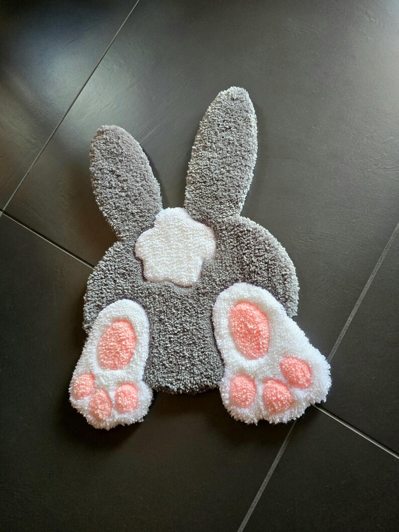 Handmade Bunny Tail Tufted Rug, Cute Trendy Retro Home Decor, Funny ...