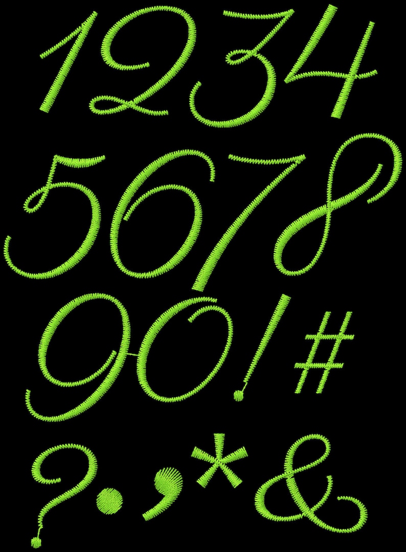 Parisienne Script Embroidery Font – Full Alphabet, Satin Stitch (PES ...