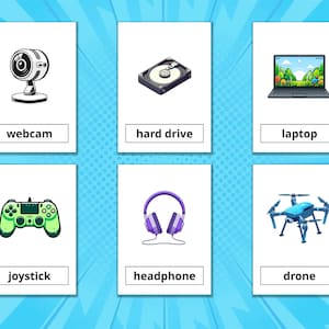 24 Digital Device Flash Cards Printable for Kids (montessori Cards ...