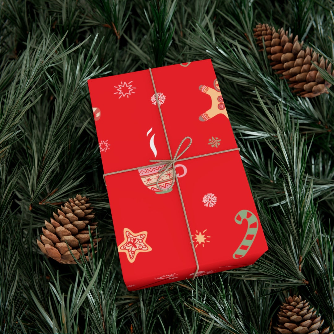 Christmas Cookies & Candy Canes Gift Wrap Wrapping Paper Etsy