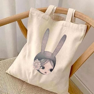 Aya Takano Bunny Girl Canvas Tote Bag: Anime Art Print