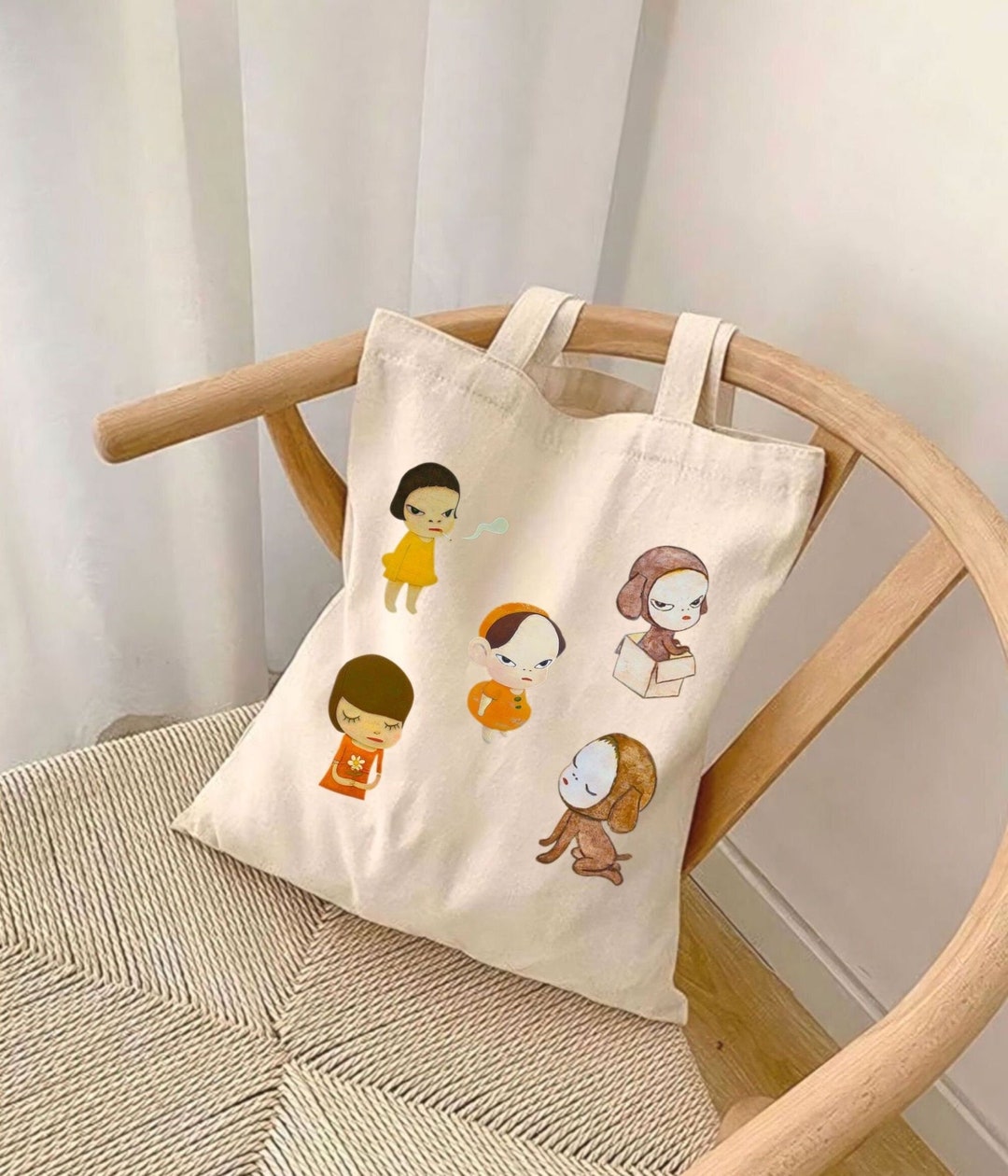 Sac Fourre-tout Yoshitomo Nara Motif Guitare Fille Neuf