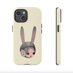 Aya Takano iPhone-hoesje konijn meisje | iPhone Hoesje Aya Takano Artwork | Yoshitomo Nara-iPhonehoesje | Dubbellaags telefoonhoesje met dubbele bescherming