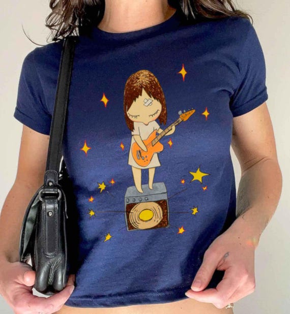奈良美智 ギターガール ベビーTシャツ | Y2K グラフィックTシャツ