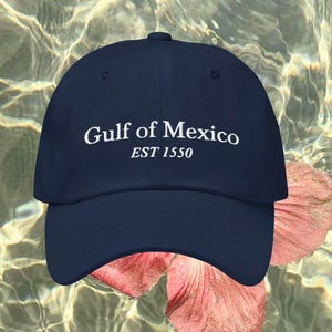 Embroidered Gulf of Mexico Dad Hat: Mexico City Beach Vacation Cap