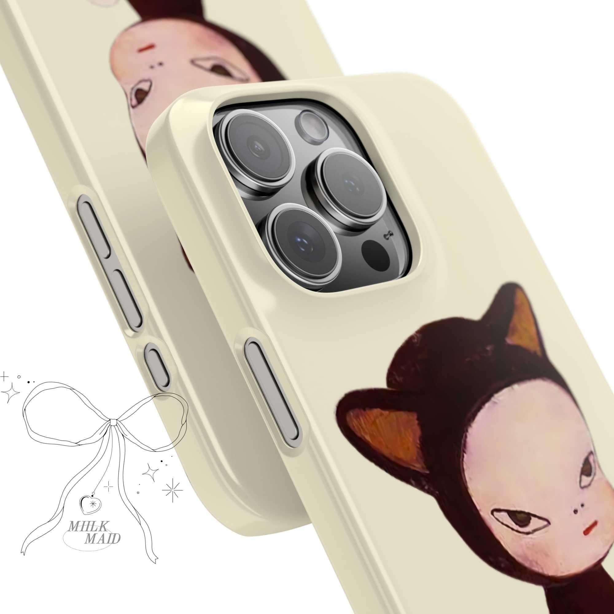 Yoshitomo Nara Art iPhone Case | Nara Cat No Bunny Y2K