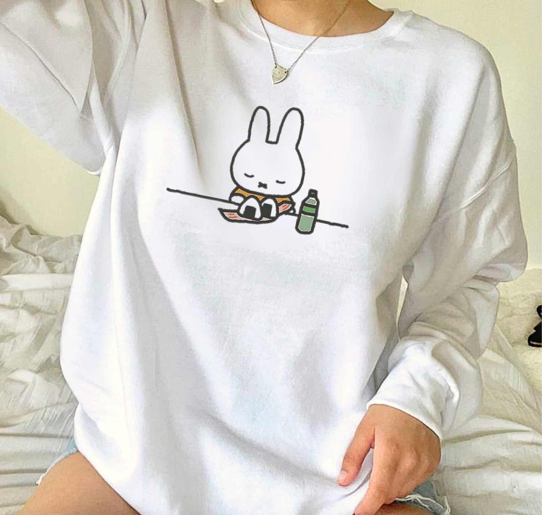 Miffy Sweatshirt Miffy Onigiri Riceball Sweatshirt Cute Miffy Eating ...