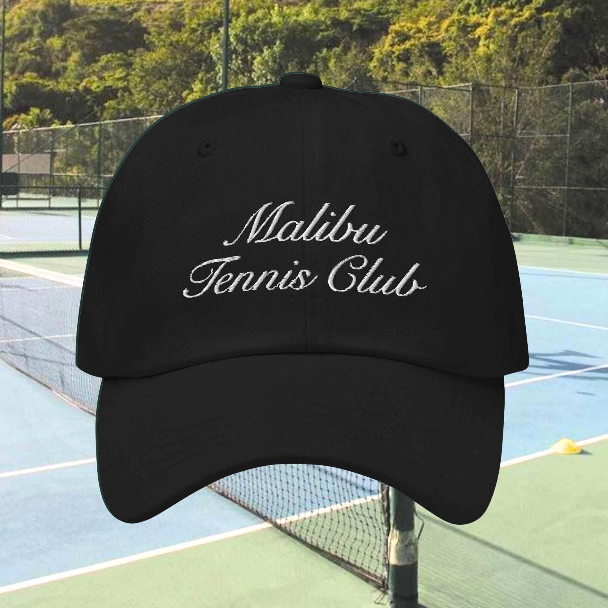 Malibu Tennis Club  Black Cap Malibu Tennis Club Dad Hat: Embroidered Cotton Twill - Etsy  main image 4