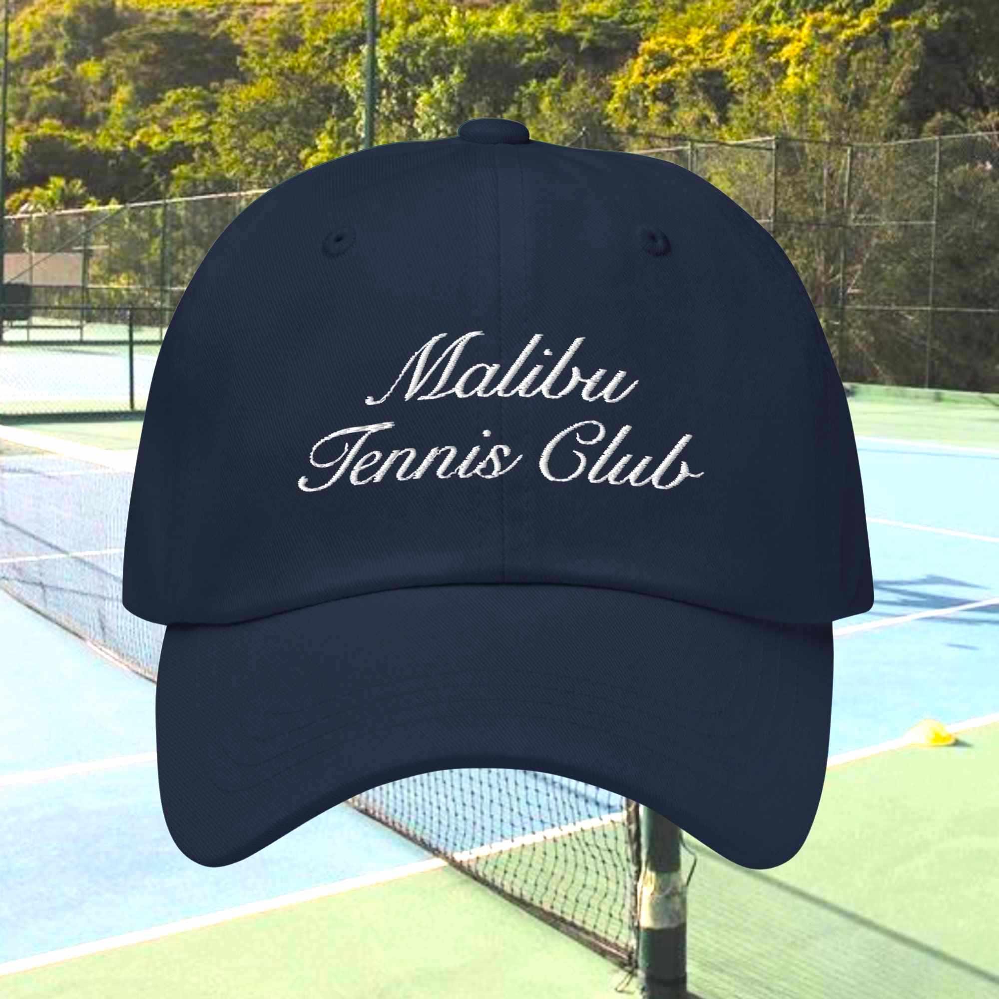 Malibu Tennis Club Cap Mighty Fine Malibu Tennis Club Dad Hat - Forest Green (1  main image 2