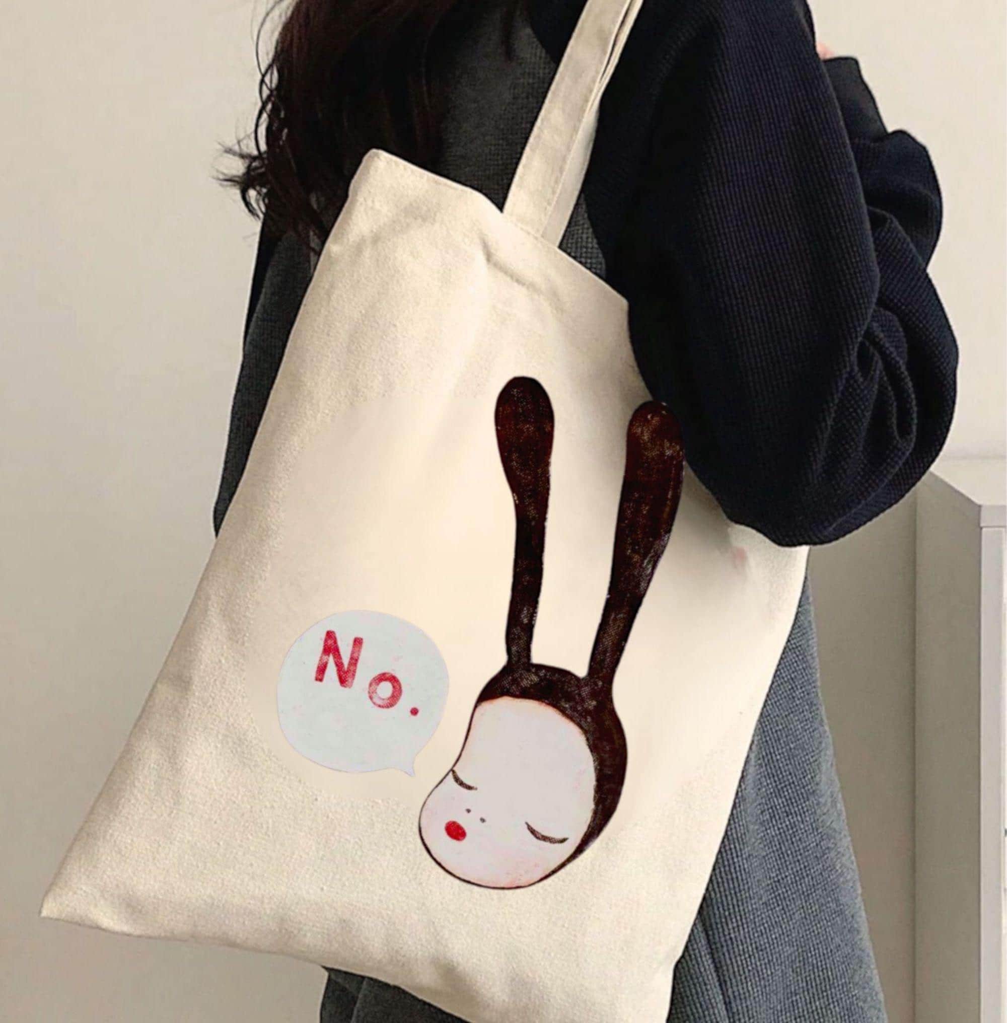 奈良美智 バニーグラフィックトートバッグ｜日本のアートキャンバス 