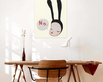 奈良美智 No Bunny キャンバス ウォールアート | 奈良美智奈良美智