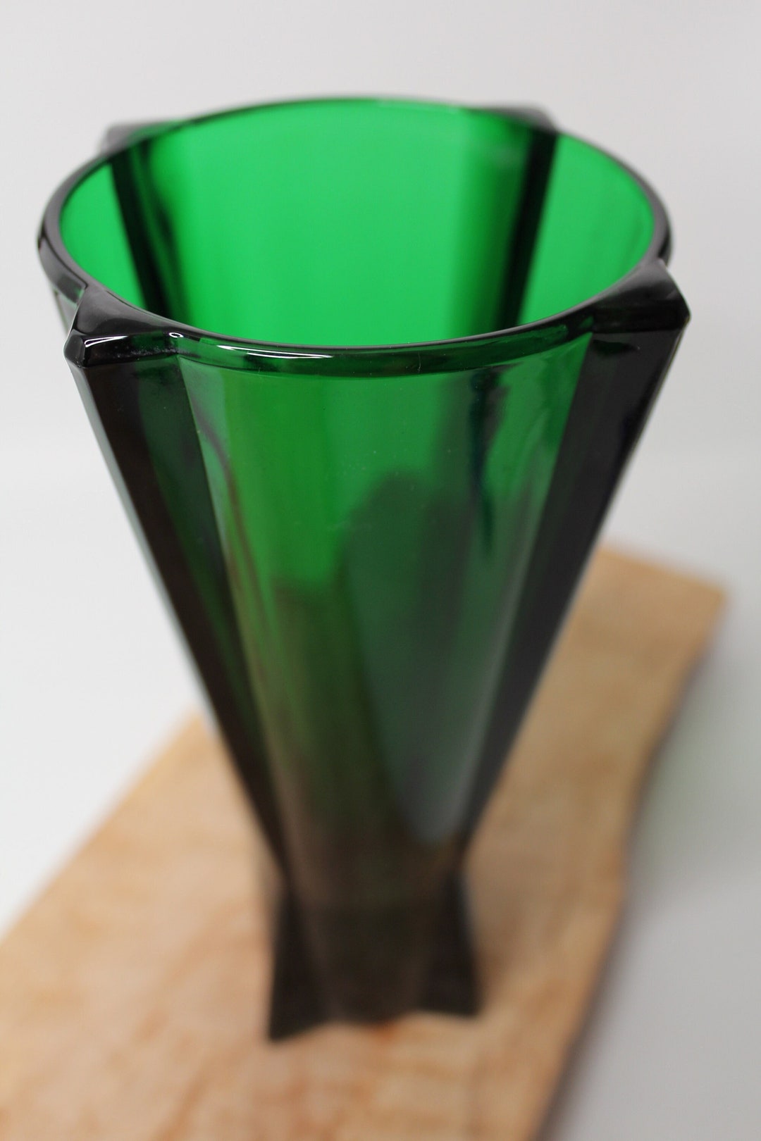 Anchor Hocking Green Glass Rocket Vase Art Deco MCM VINTAGE Etsy