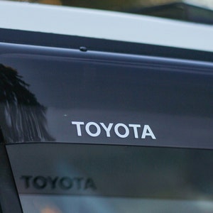 4x Aftermarket Replacement TOYOTA Logo Decal for JDM Rain Visors Landcruiser 4runner Hilux Surf Prado Tacoma and More!