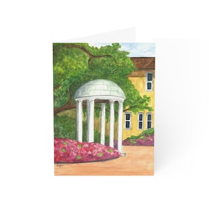 UNC Chapel Hill Old Well aquarel miniwenskaarten