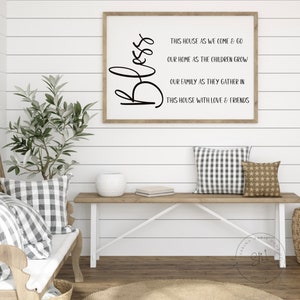 SVG/PNG Bless this house | Cricut | Rustic Farmhouse | Digital Download | Home Decor