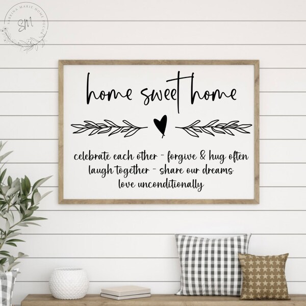 SVG/PNG | Home Sweet Home Love Unconditionally | Cricut | Rustic Farmhouse | Digital Download | Home Decor