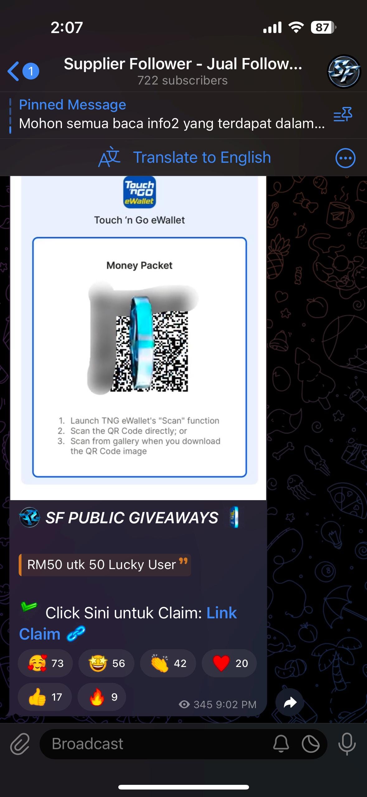 Telegram Post Positive Reactions [100 Future Post] [100 Quantity Each ...