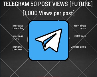 Acelerador de visualizações de posts no Telegram - 50 posts, 1000 visualizações cada