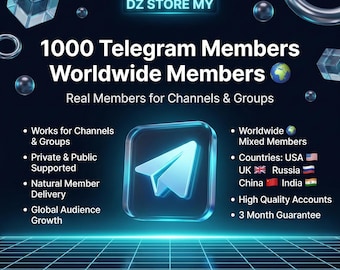 Telegram 1000 leden | Snelle veilige levering | Telegram-kanaal- en groepsgroeipakket