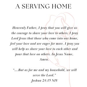 A Serving Home - Christian Prayer Wall Art (Digital Download)