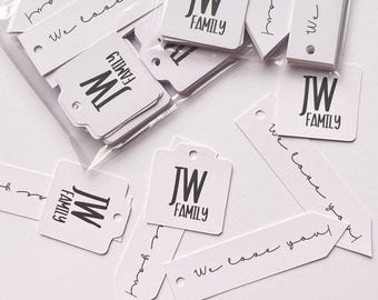 JW Family Gift Tags: Black & White Card Stock, 40-50 Tags