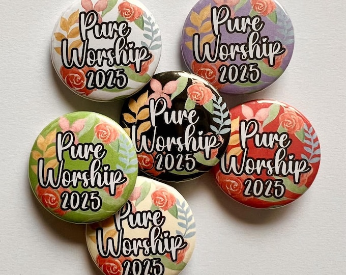Pure Worship Pins, JW Convention Badges, JW Convention Buttons, Pure Worship Convention Gifts