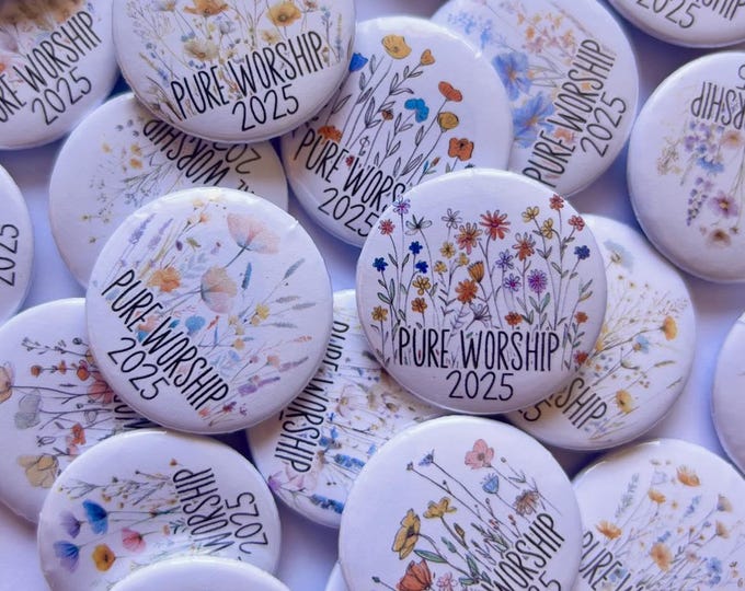 Pure Worship Floral Convention Pins 2025, JW Wildflower Convention Pins