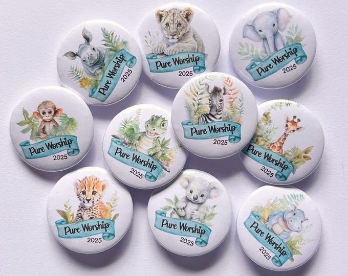 Pure Worship Convention Gifts, JW Kids, JW Animal Button Pins
