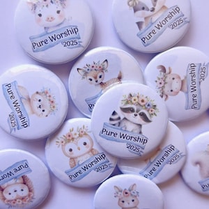 Pines de animales de Adoración Pura, Regalos para la Convención Especial de los TJ, Niños de los TJ