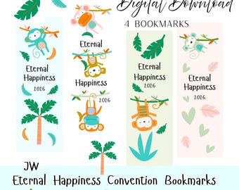 Eternal Happiness Monkey Bookmarks : JW Convention 2026 Gifts