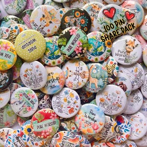 Pure Worship Convention Pins: JW Kids Gifts, 100-Piece Share Pack