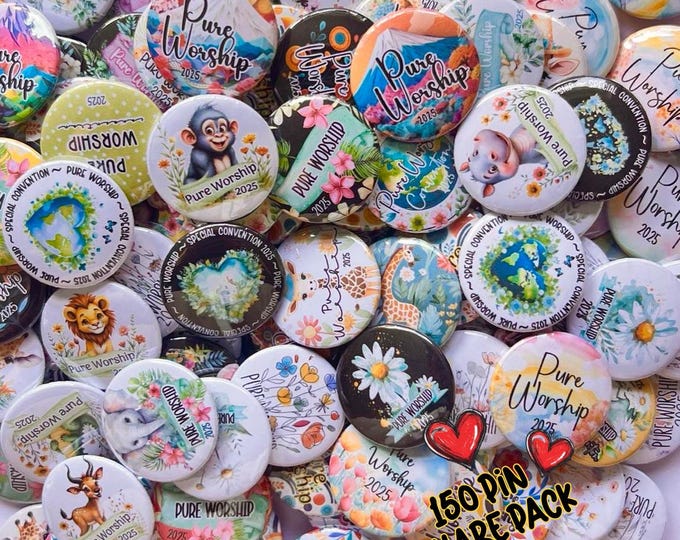 150 Pins large share pack, JW Special Convention 2025, Convention Buttons, JW Convention Pins