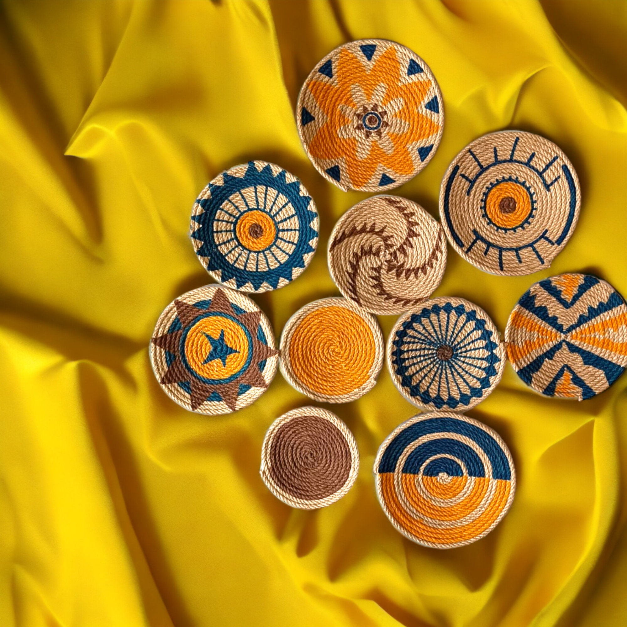 Wall Basket Set of 10 Wall Basket Decor Set Natural African Etsy