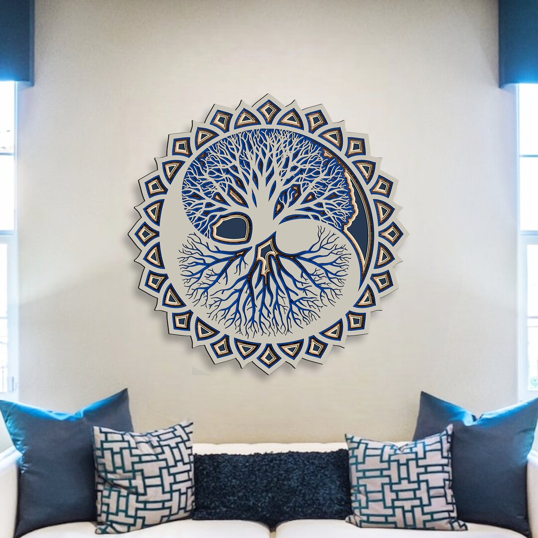 Yin Yang Tree of Life Wall Hanging, Multilayer Yin Yang Tree of Life