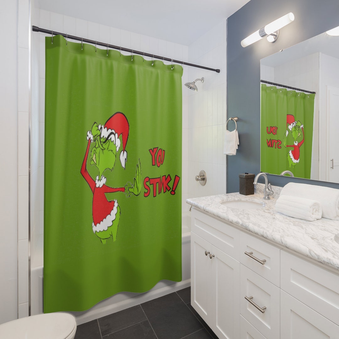 The Grinch Shower Curtains Etsy