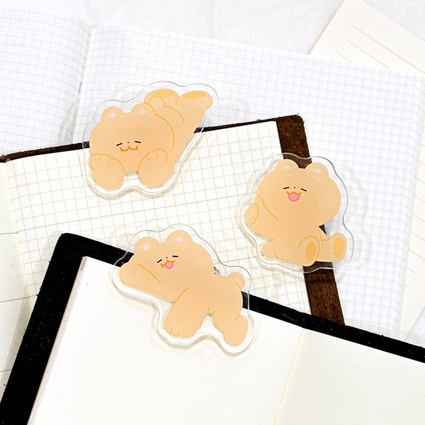 Boog Bear Acrylic Binder Clips | Cute Office Stationery Accessories