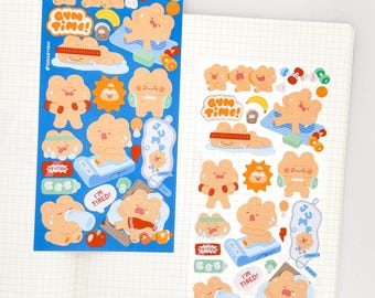 Gym Time Sticker Sheet | Cute Cozy Bear Stickers for Planning, Diary, Journaling, and Bujo