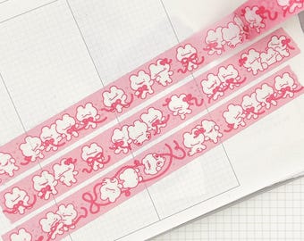 Bear and Bows Glitter Washi Tape | Cute Bears For Journaling and Scrapbooking (15mm x 10m)