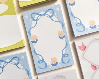 Bears and Bows Memo Pad | Cute Themed Notepads for Planning, Diary, Journaling, and Bujo