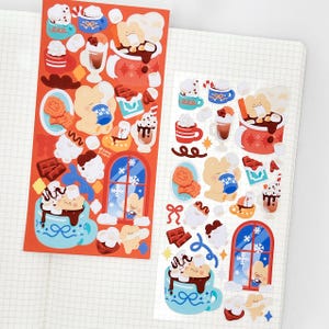 Adesivos de Chocolate Quente | Adesivos de Urso Aconchegantes e Fofos para Planejamento, Diário, Diário e Bujo
