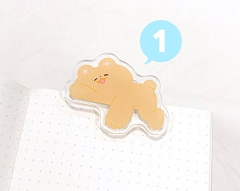 Boog Bear Acrylic Binder Clips Version 1 | Cute Office Stationery Accessories
