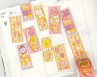 Flower Delivery Washi Tape | Cute Bears For Journaling and Scrapbooking (20mm x 10m)