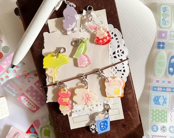 Cute Double Sided Glitter Acrylic Charms